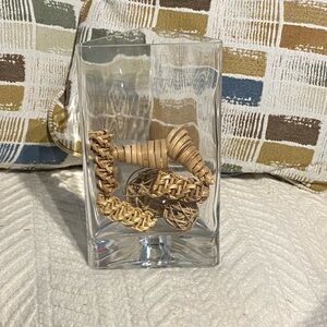 Decorative Glass Vase with Natural Accents
